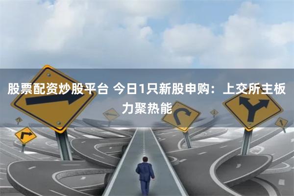 股票配资炒股平台 今日1只新股申购：上交所主板力聚热能