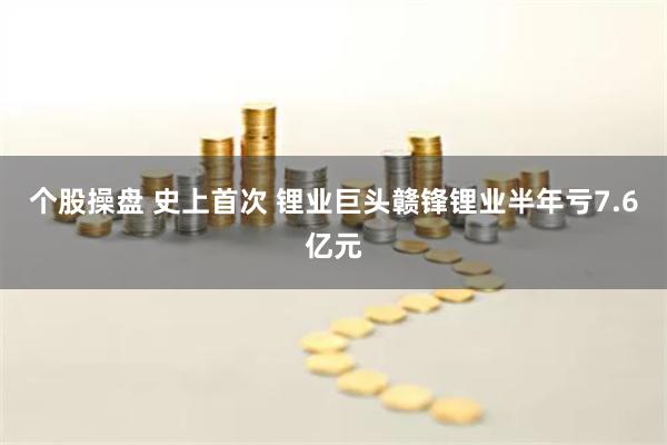 个股操盘 史上首次 锂业巨头赣锋锂业半年亏7.6亿元