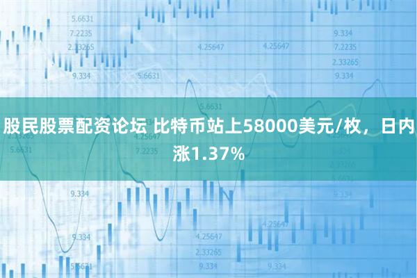 股民股票配资论坛 比特币站上58000美元/枚，日内涨1.37%