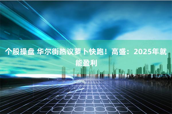 个股操盘 华尔街热议萝卜快跑！高盛：2025年就能盈利