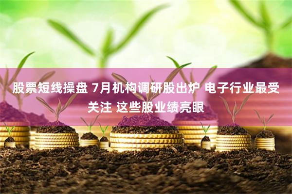 股票短线操盘 7月机构调研股出炉 电子行业最受关注 这些股业绩亮眼